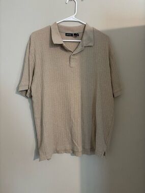 Cherokee Men's Ribbed Polo in Beige